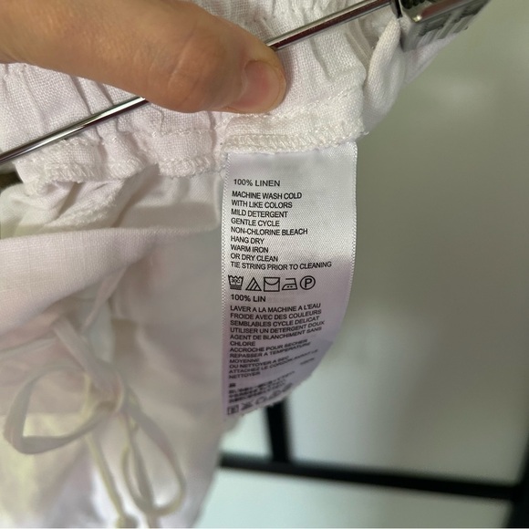 [16] Tommy Bahama White 100% Linen Drawstring Casual Spring Summer Shorts Women - Picture 11 of 11